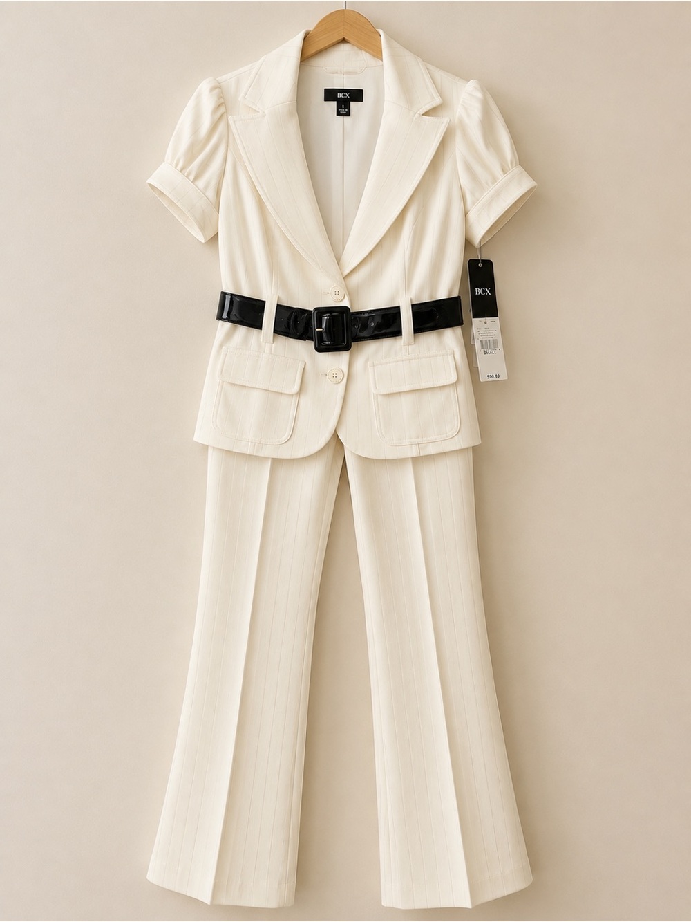 BCX ivory/cream Pantsuit Blazer & Pants Set Size S